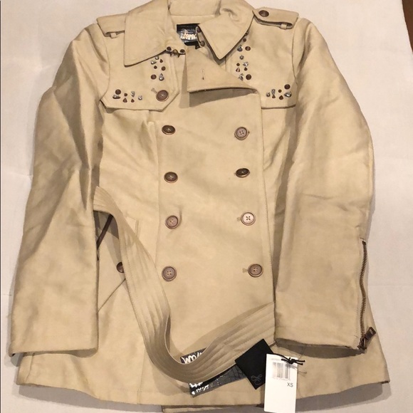 Sam Edelman szXS studded short trench in stone - Picture 2 of 11